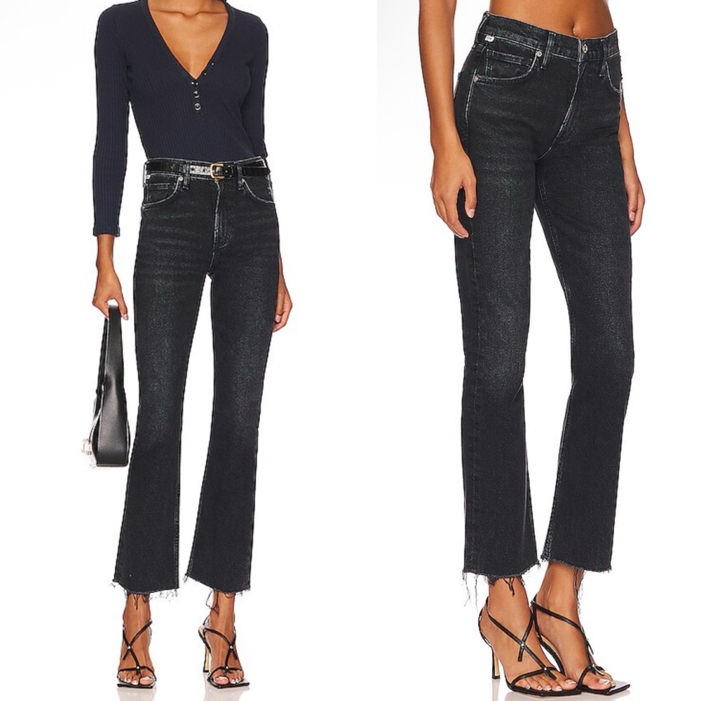 NWT Citizens of Humanity Isola Crop Jeans in Stormy Wash Zip Fly 2030-3010 - Picture 1 of 11